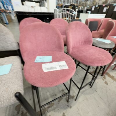 EX STAGING - PINK CORD BARSTOOL, SOLD AS IS