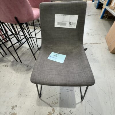 EX STAGING - GREY DINING CHAIR, SOLD AS IS
