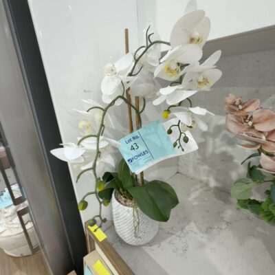 EX STAGING - POTTED FAUX ORCHID, SOLD AS IS EX STAGING - POTTED FAUX ORCHID, SOLD AS IS