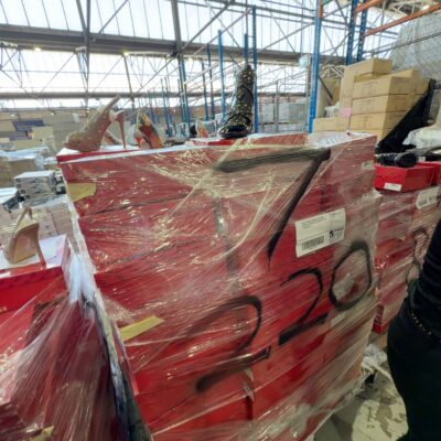 PALLET OF BULK WOMENS GUESS SHOES, ASSORTED DESIGNS AND COLOURS, QTY 220 #7, SOLD AS IS