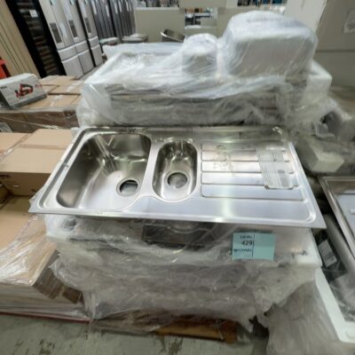 NEW FRANKE SKX651 S/STEEL KITCHEN SINK 1 & 1/4 BOWL WITH DRAINER, SINK IS REVERSIBLE WITH FRANKE WASTES WK655 X 1, WK662 X1, 112.0059.982 X 1