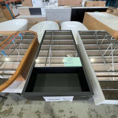 EX DISPLAY BLACK MIRROR SHAVING CABINET WITH OPEN SHELF, 1000MM HIGH X 450MM WIDE,