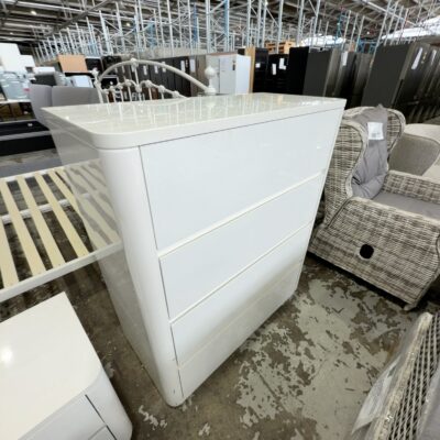 EX DISPLAY ALANYA WHITE GLOSS TALLBOY, SOLD AS IS