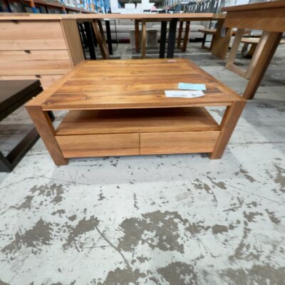EX DISPLAY HAMILTON BLACKWOOD SQUARE 1050MM COFFEE TABLE, SOLD AS IS