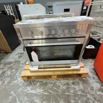 EX DISPLAY TECHNIKA B9GEFTSS-5 DUAL FUEL S/STEEL 900MM FREESTANDING OVEN, 5 COOKING FUNCTIONS, 5 BURNER GAS COOKTOP, RRP$1999, 3 MONTH  WARRANTY