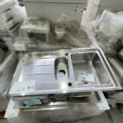 FRANKE 1 & 1/4 BOWL SINK, REVERSABLE LH OR RH DRAINER ANX-251 INCL WASTE