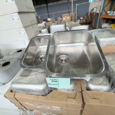 NEW FRANKE ZTX150U-06E REVERSIBLE UNDERMOUNT SINK 1 & 1/4 BOWL WITH FRANKE WASTES 048 X 2 & 394 X 2