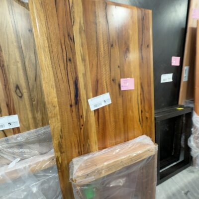 EX DISPLAY JINDALEE MARRI TIMBER 2000MM DINING TABLE, WITH LEGS, NO SCREWS, SOLD AS IS