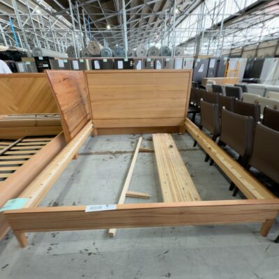 EX DISPLAY JEDDAH KING SIZE BEDFRAME, MESSMATE TIMBER, SOLD AS IS