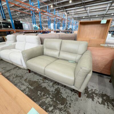 EX DISPLAY LOREO 2 SEATER COUCH, VERDE LEATHER, SOLD AS IS EX DISPLAY LOREO 2 SEATER COUCH, VERDE LEATHER, SOLD AS IS
