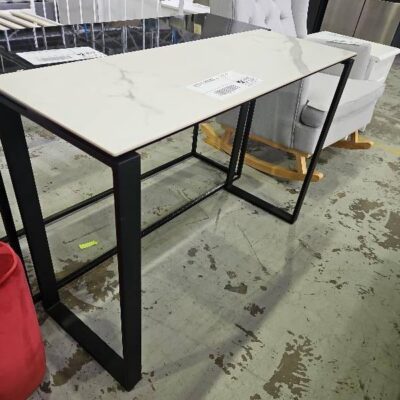EX DISPLAY HOME STAGING FURNITURE - HALL TABLE WITH SINTERED STONE TOP, SOLD AS IS