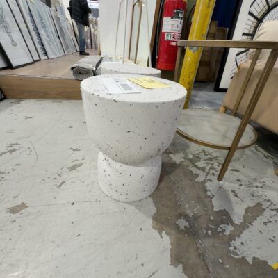 EX DISPLAY HOME STAGING FURNITURE - TERRAZZO SIDE TABLE, SOLD AS IS