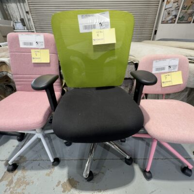 SAMPLE - BLACK & GREEN ERGONOMIC HEAVY DUTY OFFICE CHAIRS, CHROME BASE, RRP$299 SOLD AS IS