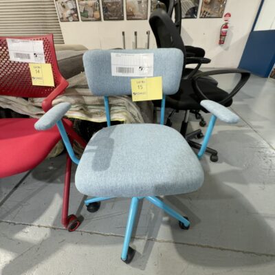 SAMPLE - BLUE FABRIC STUDENT CHAIR, SOLD AS IS