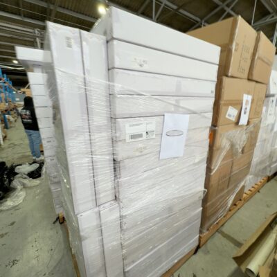 PALLET OF NEW FULCRUM 80CM OYSTER LIGHT RRP$675 EACH SOLD AS IS PALLET OF NEW FULCRUM 80CM OYSTER LIGHT RRP$675 EACH SOLD AS IS