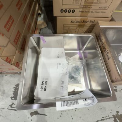 NEW S/STEEL SINGLE BOWL SINK ME450 SOLD AS IS NO WARRANTY NEW S/STEEL SINGLE BOWL SINK ME450 SOLD AS IS NO WARRANTY