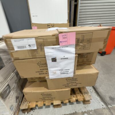 PALLET OF COUTURE CREATIONS MARKER STANDS AND 11,990 ASSORTED COLOUR MARKERS, SOLD AS IS PALLET OF COUTURE CREATIONS MARKER STANDS AND 11,990 ASSORTED COLOUR MARKERS, SOLD AS IS
