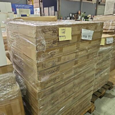 PALLET OF 900MM RANGE HOOD CABINETS AND DOORS, WHITE GLOSS 2 PAC FINISH