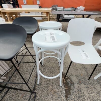 EX DISPLAY HOME STAGING FURNITURE - WHITE STOOL SOLD AS IS EX DISPLAY HOME STAGING FURNITURE - WHITE STOOL SOLD AS IS