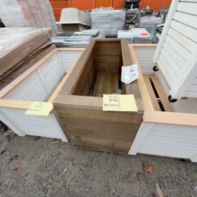 PINE PLANTER BOX WITH WIDE TRIM WITH CASTOR WHEELS APPROX 1130MM X 430MM PINE PLANTER BOX WITH WIDE TRIM WITH CASTOR WHEELS APPROX 1130MM X 430MM