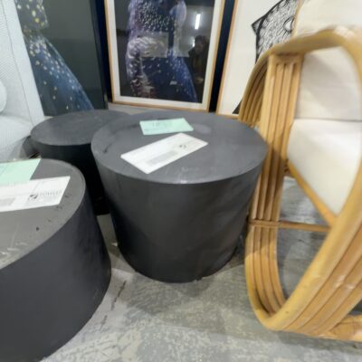 EX STAGING FURNITURE - BLACK ROUND SIDE TABLE SOLD AS IS