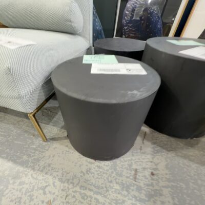 EX STAGING FURNITURE - SMALL BLACK ROUND SIDE TABLE SOLD AS IS