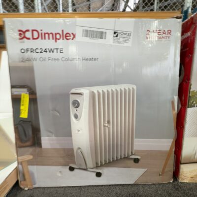 BOX DAMAGE STOCK - DIMPLEX 2.4KW OIL FREE COLUMN HEATER WITH THERMOSTAT, OFRC24WTE, 3 MONTH WARRANTY BOX DAMAGE STOCK - DIMPLEX 2.4KW OIL FREE COLUMN HEATER WITH THERMOSTAT, OFRC24WTE, 3 MONTH WARRANTY