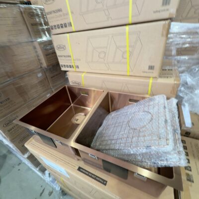 NEW BOXED BELLING ROSE GOLD SINK, DOUBLE BOWL BDSF7620RG NEW BOXED BELLING ROSE GOLD SINK, DOUBLE BOWL BDSF7620RG