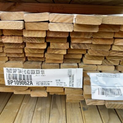 70X22 TAN E H3 TREATED PINE DECKING-139/5.1 (THIS PACK IS AGED STOCK AND SOLD AS IS) 70X22 TAN E H3 TREATED PINE DECKING-139/5.1 (THIS PACK IS AGED STOCK AND SOLD AS IS)