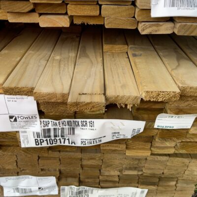 70X22 TAN E H3 TREATED PINE DECKING-114/5.1 (THIS PACK IS AGED STOCK AND SOLD AS IS) 70X22 TAN E H3 TREATED PINE DECKING-114/5.1 (THIS PACK IS AGED STOCK AND SOLD AS IS)