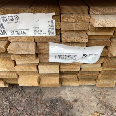 90X22 TAN E H3 TREATED PINE DECKING-136/4.8 (THIS PACK IS AGED STOCK AND SOLD AS IS) 90X22 TAN E H3 TREATED PINE DECKING-136/4.8 (THIS PACK IS AGED STOCK AND SOLD AS IS)