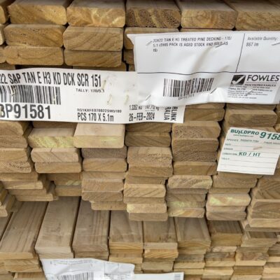 70X22 TAN E H3 TREATED PINE DECKING-170/5.1 (THIS PACK IS AGED STOCK AND SOLD AS IS) 70X22 TAN E H3 TREATED PINE DECKING-170/5.1 (THIS PACK IS AGED STOCK AND SOLD AS IS)