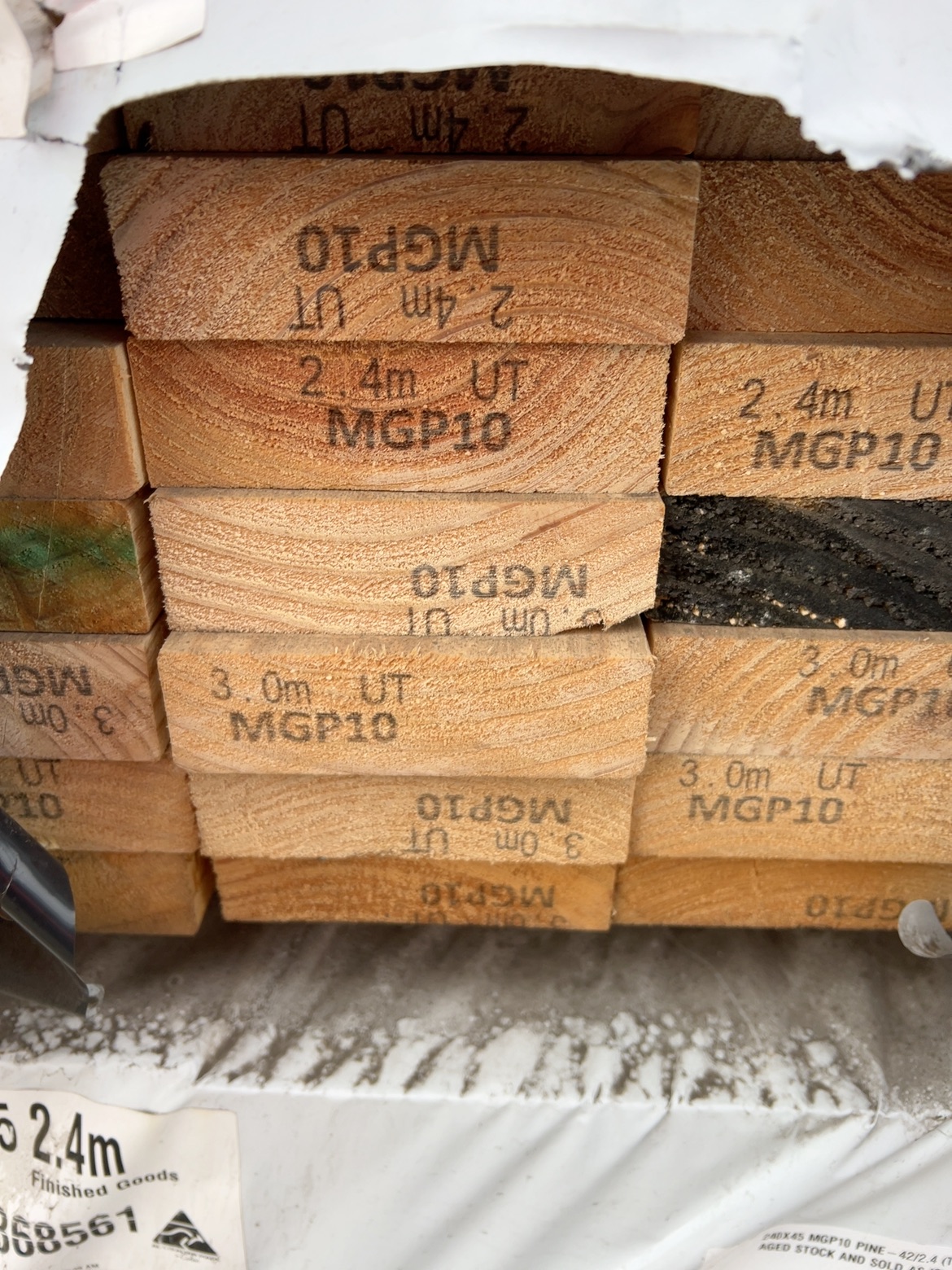 120X35 MGP10 PINE-54/2.4 (THIS PACK IS AGED STOCK AND SOLD AS IS) 120X35 MGP10 PINE-54/2.4 (THIS PACK IS AGED STOCK AND SOLD AS IS)