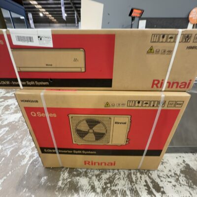 NEW RINNAI Q SERIES 5KW REVERSE CYCLE SPLIT SYSTEM AIR CONDITIONER, HINRQ50B/HORQ50B SOLD AS IS NO WARRANTY
