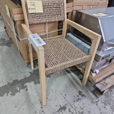 SAMPLE - OUTDOOR TIMBER DINING CHAIR, OILED, RRP$90 EACH SOLD AS IS