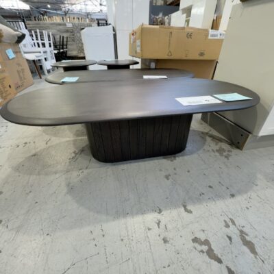 EX DISPLAY CLAIRE JAPAN BLACK OAK COFFEE TABLE, SOLD AS IS
