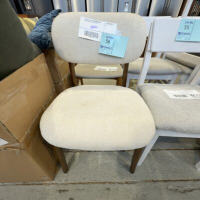 EX DISPLAY, DAKOTA DINING CHAIR, DARK SMOKE/CYGNET FABRIC,  SOLD AS IS