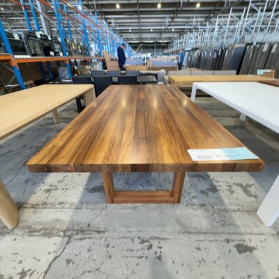 EX DISPLAY HAMILTON 2400MM BLACKWOOD DINING TABLE SOLD AS IS
