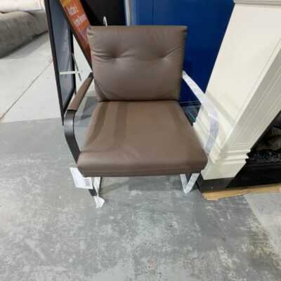 NEW DISCONTINUED FURNITURE - LUCAS CHOCOLATE LEATHER ARMCHAIR NEW DISCONTINUED FURNITURE - LUCAS CHOCOLATE LEATHER ARMCHAIR