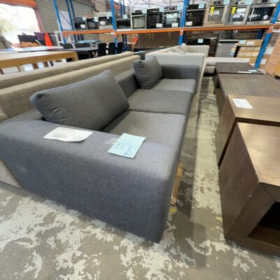 EX DISPLAY HOME FURNITURE - GREY 3 SEATER SOFA, MISSING 1 BACK CUSHION, SOLD AS IS EX DISPLAY HOME FURNITURE - GREY 3 SEATER SOFA, MISSING 1 BACK CUSHION, SOLD AS IS