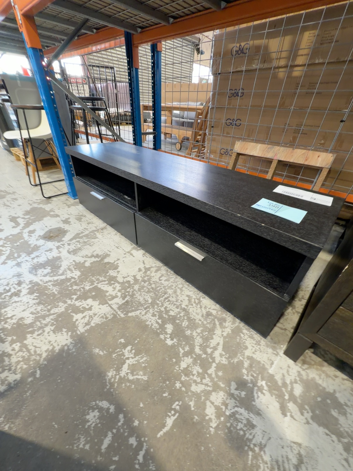 EX DISPLAY HOME FURNITURE - DARK TV UNIT 1590MM, SOLD AS IS EX DISPLAY HOME FURNITURE - DARK TV UNIT 1590MM, SOLD AS IS
