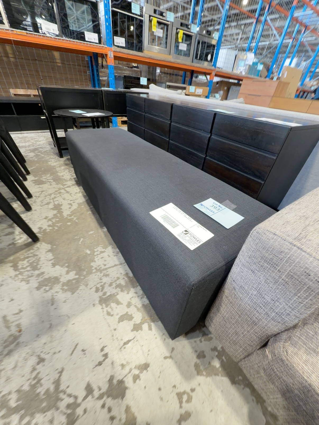 EX DISPLAY HOME FURNITURE - PADDED BLACK END OF BED SEAT, 1600MM SOLD AS IS EX DISPLAY HOME FURNITURE - PADDED BLACK END OF BED SEAT, 1600MM SOLD AS IS