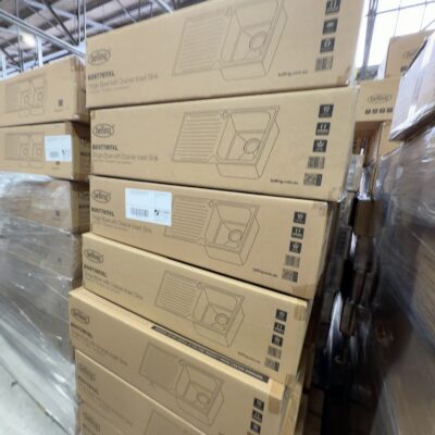 PALLET OF NEW BOXED BELLING 780MM SINGLE BOWL SINK BDST7811XL QTY 16 PALLET OF NEW BOXED BELLING 780MM SINGLE BOWL SINK BDST7811XL QTY 16