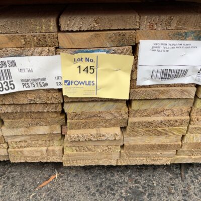 150X25 SAWN TREATED PINE PLINTH BOARDS-75/6.0 (THIS PACK IS AGED STOCK AND SOLD AS IS)