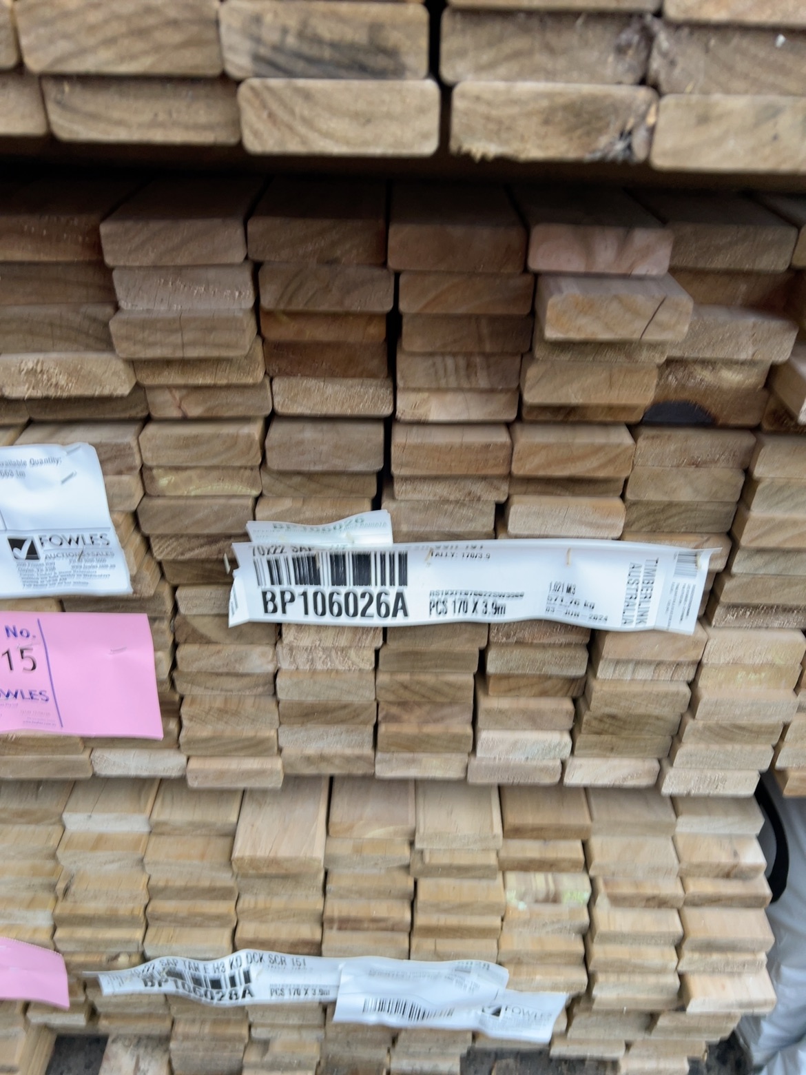 70X22 TAN E H3 TREATED PINE DECKING-170/3.9 (THIS PACK IS AGED STOCK AND SOLD AS IS) 70X22 TAN E H3 TREATED PINE DECKING-170/3.9 (THIS PACK IS AGED STOCK AND SOLD AS IS)