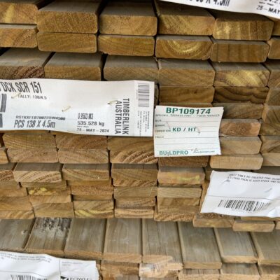 70X22 TAN E H3 TREATED PINE DECKING-138/4.5 (THIS PACK IS AGED STOCK AND SOLD AS IS)