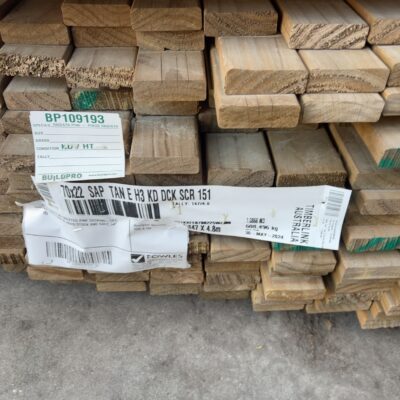70X22 TAN E H3 TREATED PINE DECKING-147/4.8 (THIS PACK IS AGED STOCK AND SOLD AS IS)