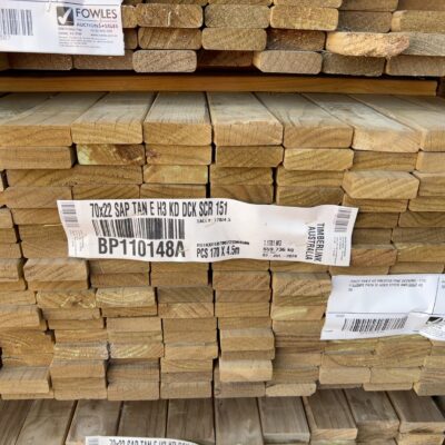 70X22 TAN E H3 TREATED PINE DECKING-170/4.5 (THIS PACK IS AGED STOCK AND SOLD AS IS) 70X22 TAN E H3 TREATED PINE DECKING-170/4.5 (THIS PACK IS AGED STOCK AND SOLD AS IS)