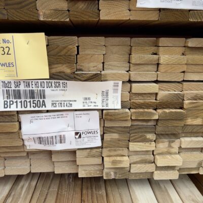 70X22 TAN E H3 TREATED PINE DECKING-170/4.2 (THIS PACK IS AGED STOCK AND SOLD AS IS) 70X22 TAN E H3 TREATED PINE DECKING-170/4.2 (THIS PACK IS AGED STOCK AND SOLD AS IS)