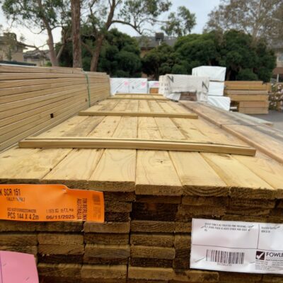 90X22 TAN E H3 TREATED PINE DECKING-144/4.2 (THIS PACK IS AGED STOCK AND SOLD AS IS)